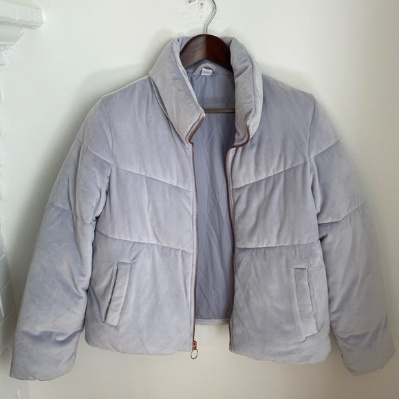 Periwinkle velour puffer - Picture 3 of 5